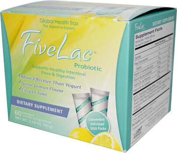 Global Health Trax, FiveLac Probiotic, Lemon Flavor, 60 Packets, .053