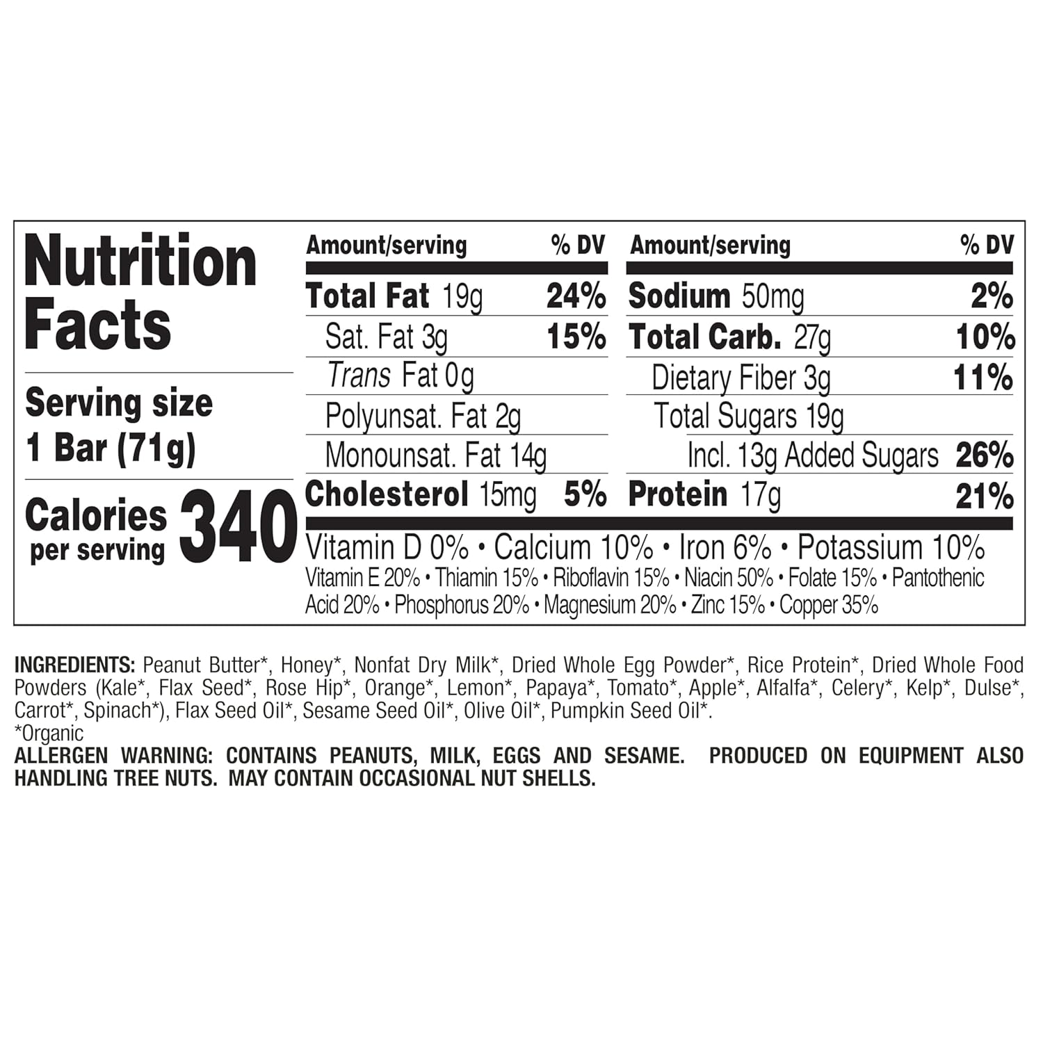 Perfect Bar Peanut Butter Protein Bar, High Protein, Organic, Gluten F