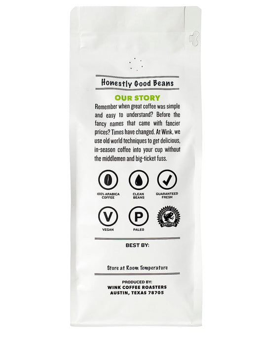 Wink Blonde Roast Whole Bean Coffee, Large Bag, 100% Arabica Coffee Beans, Single Origin Colombian, Smooth, Light, And Complex