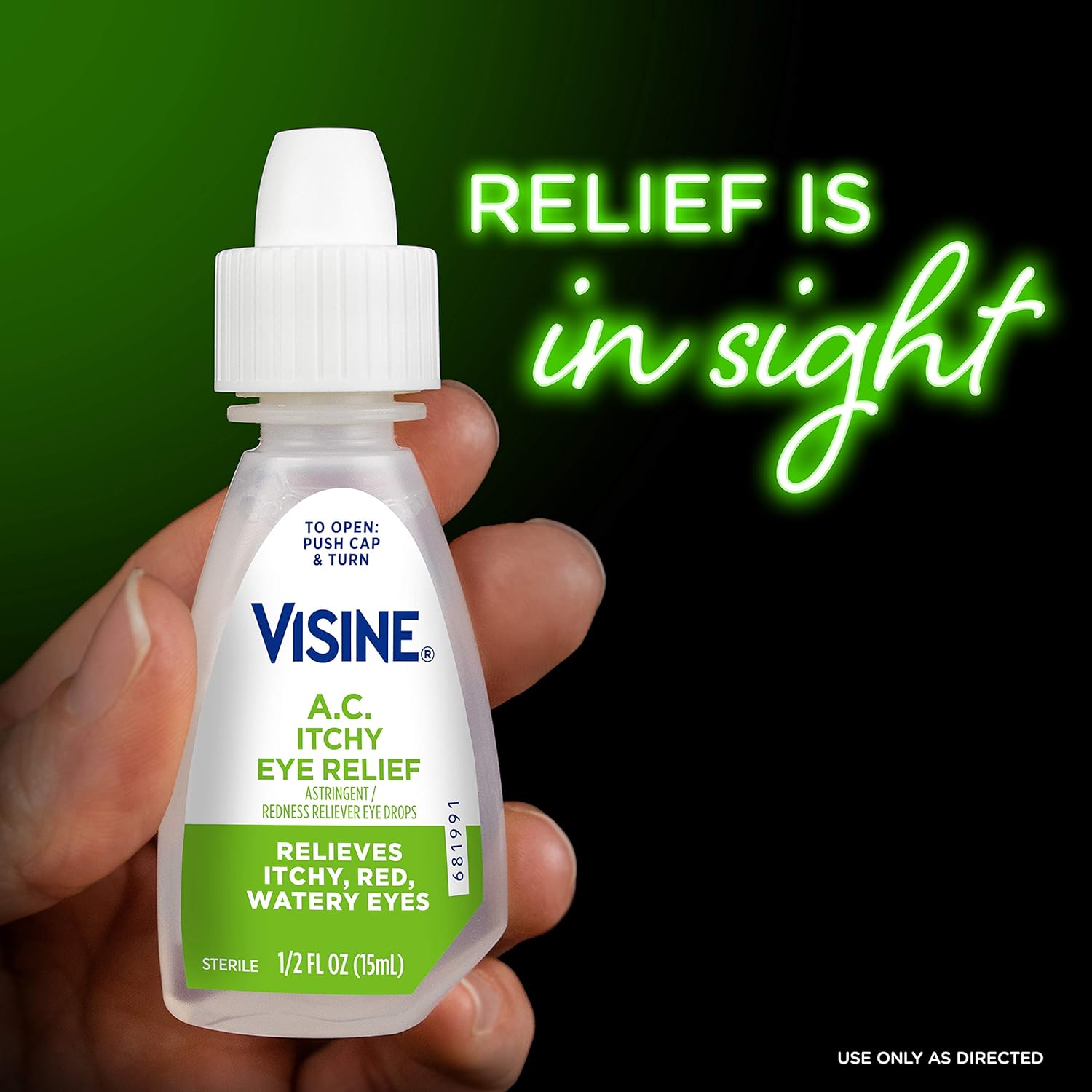 Visine A.C. Itchy Eye Relief Eye Drops with Zinc Sulfate & Tetrahydroz