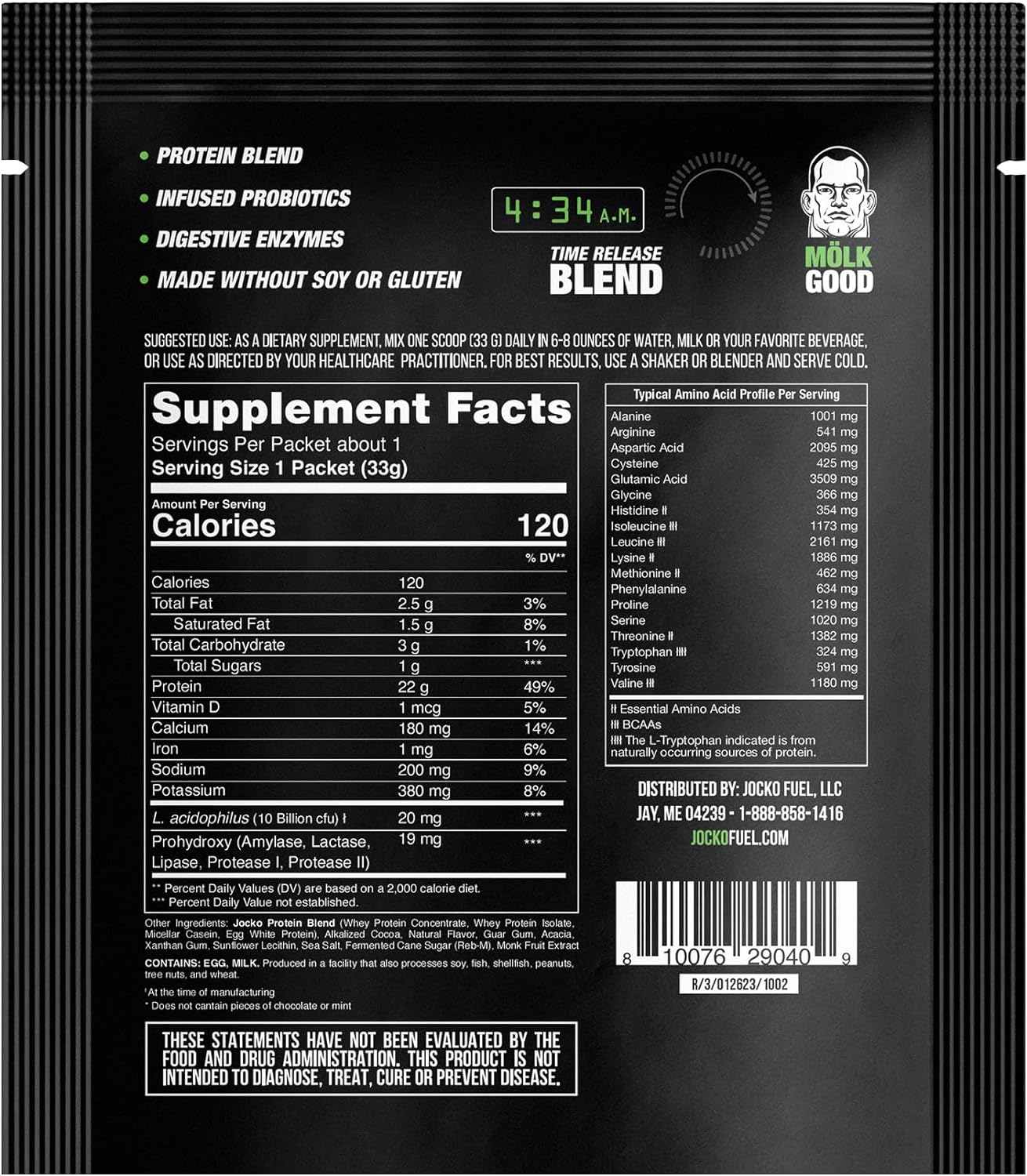 Jocko Fuel Whey Protein Powder Sampler Variety Pack - 6 Single Serve P