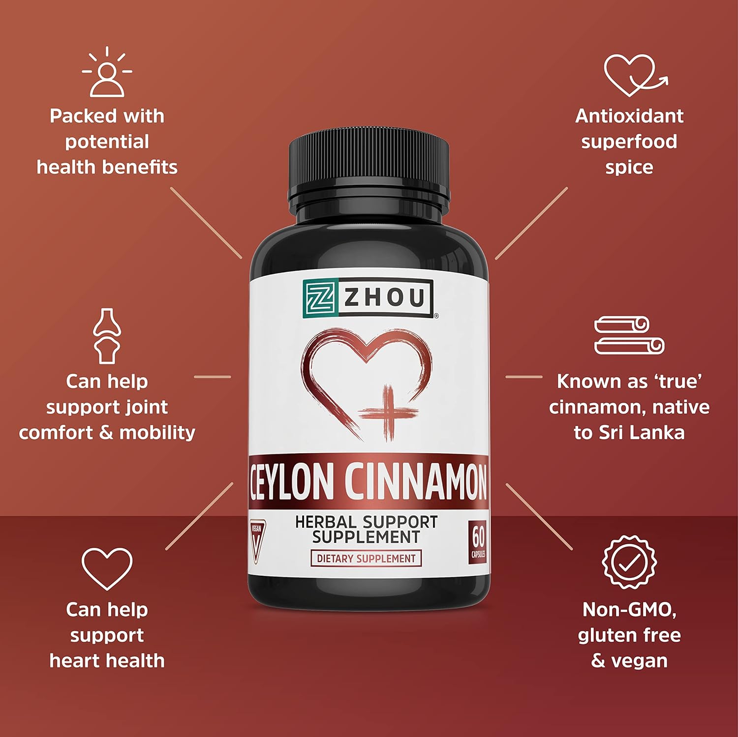 Zhou Ceylon Cinnamon | Supports Heart Health and Joint Mobil