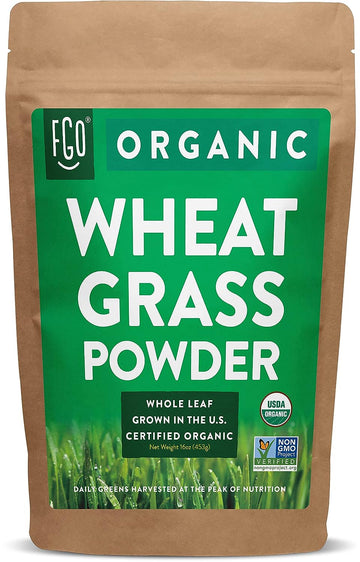 Fgo Organic Whole Leaf Wheat Grass Powder, Grown In Usa (Pack Of 1)
