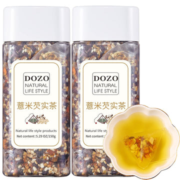 Dozo Red Bean Coix Seed Tea Bags Clearing Dampness (30 Pack) Chixiaodou Bean Job’S Tears Gorgon Tartary Buckwheat Combination Tea No Additives