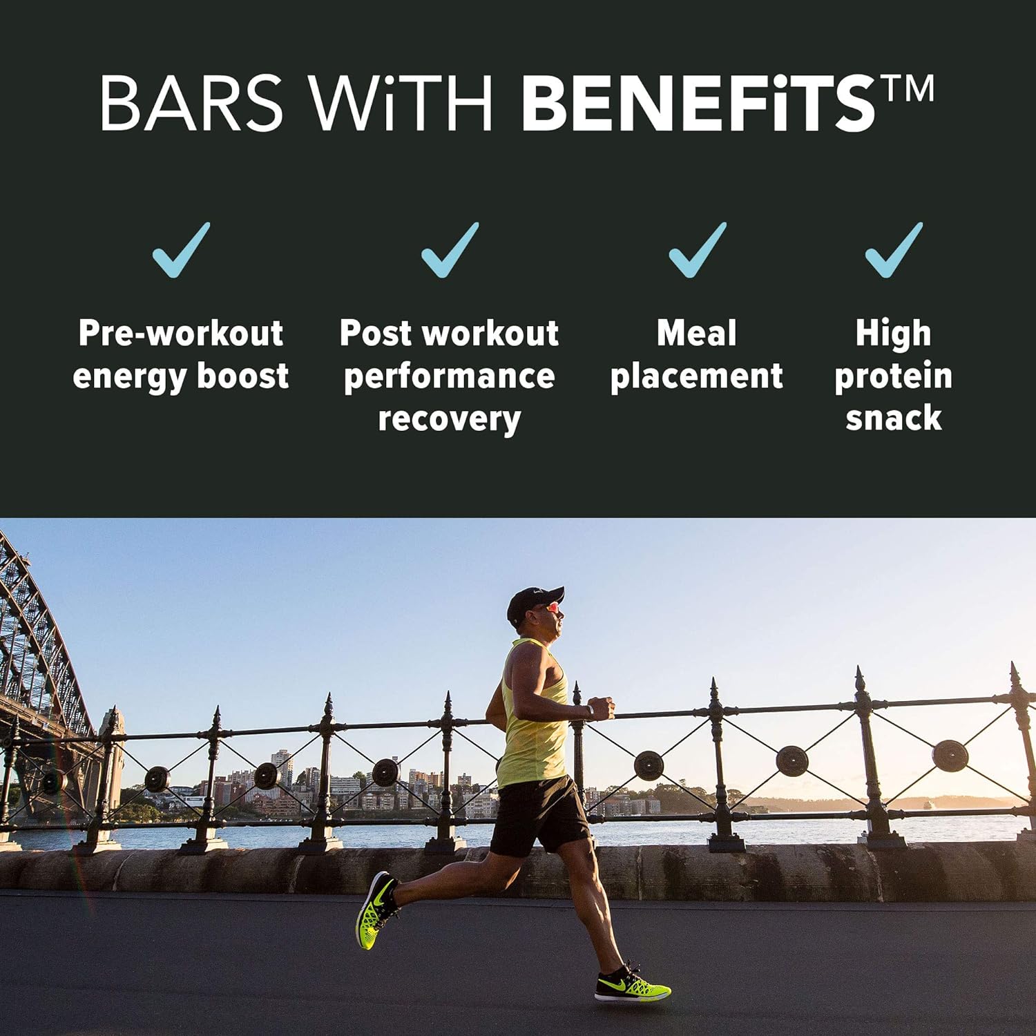 JiMMY! Protein Bar, Cookies and Cream, Wake and Focus, 12 Count - Ener