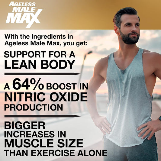 Ageless Male Max Chewable Nitric Oxide Booster Supplement For Men  High Potency Ashwagandha Extract To Boost Workouts,