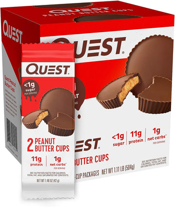 Quest Nutrition High Protein Low Carb, Gluten Free, Keto Friendly, Peanut Butter Cups, 12 Count (Pack Of 1) (Total- 17.7