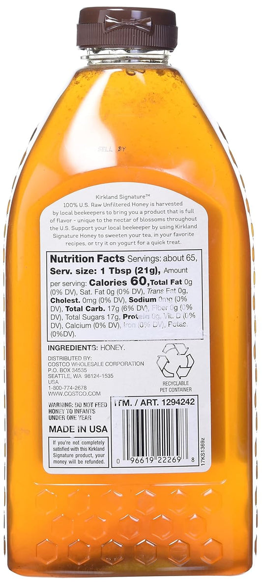 Kirkland Signature Kirkland Signature Raw Unfiltered Usa Honey (48 Oz/ 3 Lbs), 48 Oz(Pack Of 1)