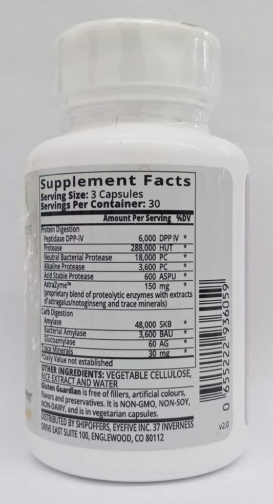 Gluten Guardian 2.0 - A Digestive Enzyme Supplement For Gluten Digesti2.08 Ounces