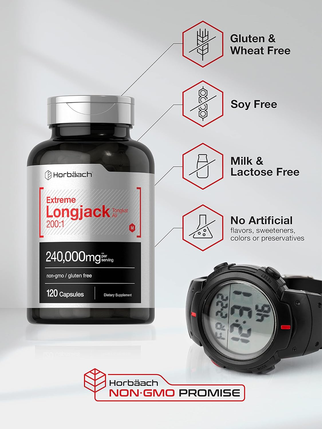 Longjack Tongkat Ali | 240,000 mg (200:1 Potent Extract) |