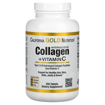 California Gold Nutrition, Hydrolyzed Collagen Peptides + Vitamin C, Type I & Iii
