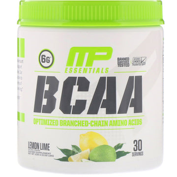 Musclepharm, Essentials, Bcaa, Lemon Lime, 0.52 Lbs (234 G)