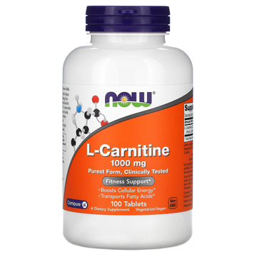 Now Foods Supplements, L-Carnitine 1,000 Mg, Purest Form, Amino Acid, Fitness Support
