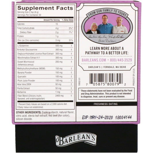 Barlean'S, Platinum Intestinal Repair, Mixed Berry Flavor
