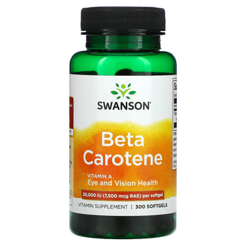 Swanson, Beta Carotene, 25,000 Iu (7,500 Mcg Rae), Softgels