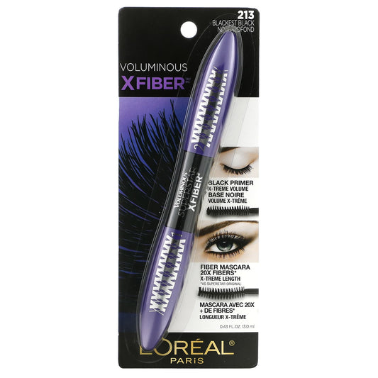 L'Oreal, Voluminous X Fiber Mascara, 213 Blackest Black