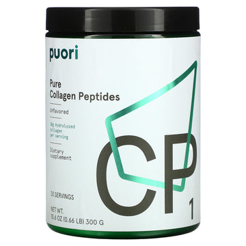 Puori - Cp1 Pure Collagen Peptides Powder - Hair, Skin, Nails - Joint, Bones Support - Hydrolyzed Protein, Unflavored, 30 Servings