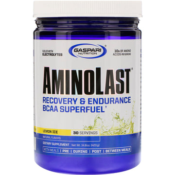 Gaspari Nutrition, Aminolast, Recovery & Endurance Bcaa Superfuel, Lemon Ice