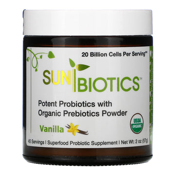 Sunbiotics, Potent Probiotics With Organic Prebiotics Powder, Vanilla
