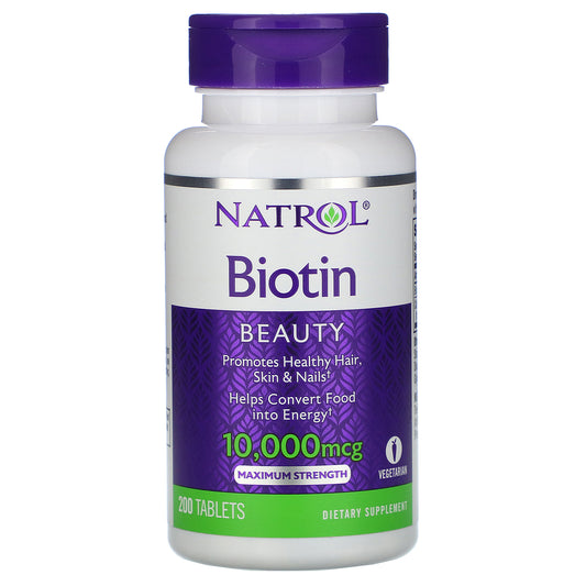 Natrol, Biotin, Maximum Strength, 10,000 Mcg, Tablets