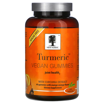 New Nordic, Turmeric Vegan Gummies With Curcuma Extract, Mango-Orange Gummies