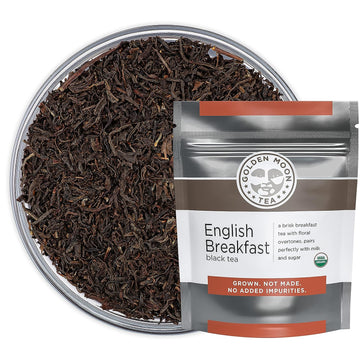Golden Moon Organic English Breakfast Black Tea - Loose Leaf, Non-Gmo 4 Tea Blend - (192 Servings)
