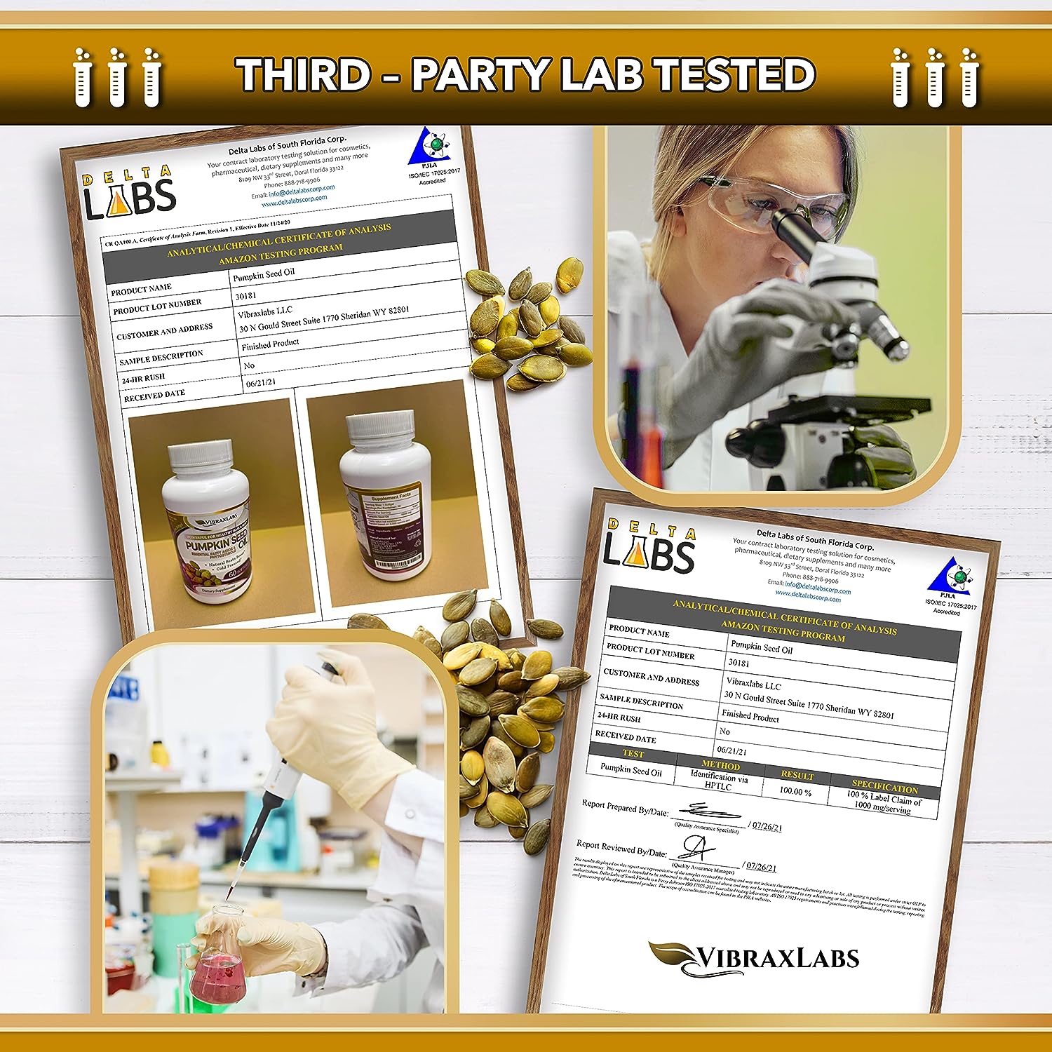 Pumpkin Seed Oil - 100% Cold Pressed Pure 1000mg Extraction