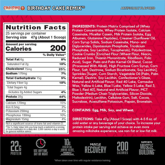 Bsn Syntha-6 Whey Protein Powder, Cold Stone Creamery- Birthday Cake R