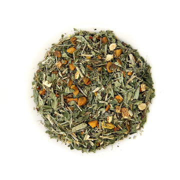 Grindstone, Turmeric Lemon Twist Herbal Tea, 100% Organic Herbal Infusion, Lemongrass, Lemon Verbena And Spearmint With Turmeric Root, Pet Locking . Kilner Jar, Pack Of 2