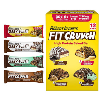 Fitcrunch Full Size Protein Bars, Designed By Robert Irvine, 6-Layer Baked Bar
