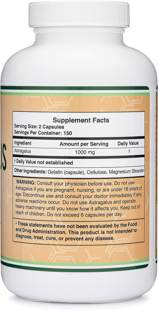 Astragalus Root Capsules - 1,000Mg Per Serving (300 Capsules