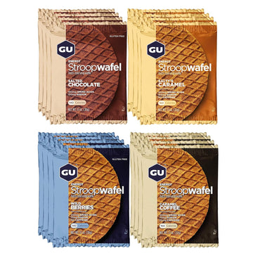 Gu Energy Stroopwafel Sports Nutrition Waffle, Assorted Flavors (Pack 3.53 Ounces
