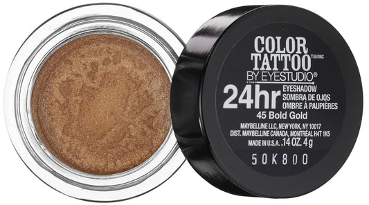 Maybelline New York Eyestudio ColorTattoo Metal 24HR Cream Gel Eyeshadow, Bold Gold, 0.14  (1 Count)