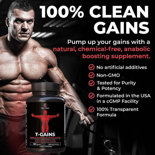 Anabolic Workout Supplement For Men & Muscle Builder For Men - Total Gains Fadogia Agrestis And Tongkat Ali For Men, Aro