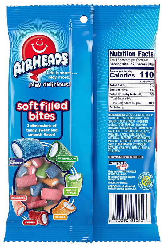 Airheads Soft Filled Bites, Party, 6 Ounce (Packaging May Vary)