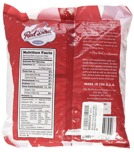 Red Bird The Original Individually Wrapped Soft Peppermint Puffs 8.0 Oz