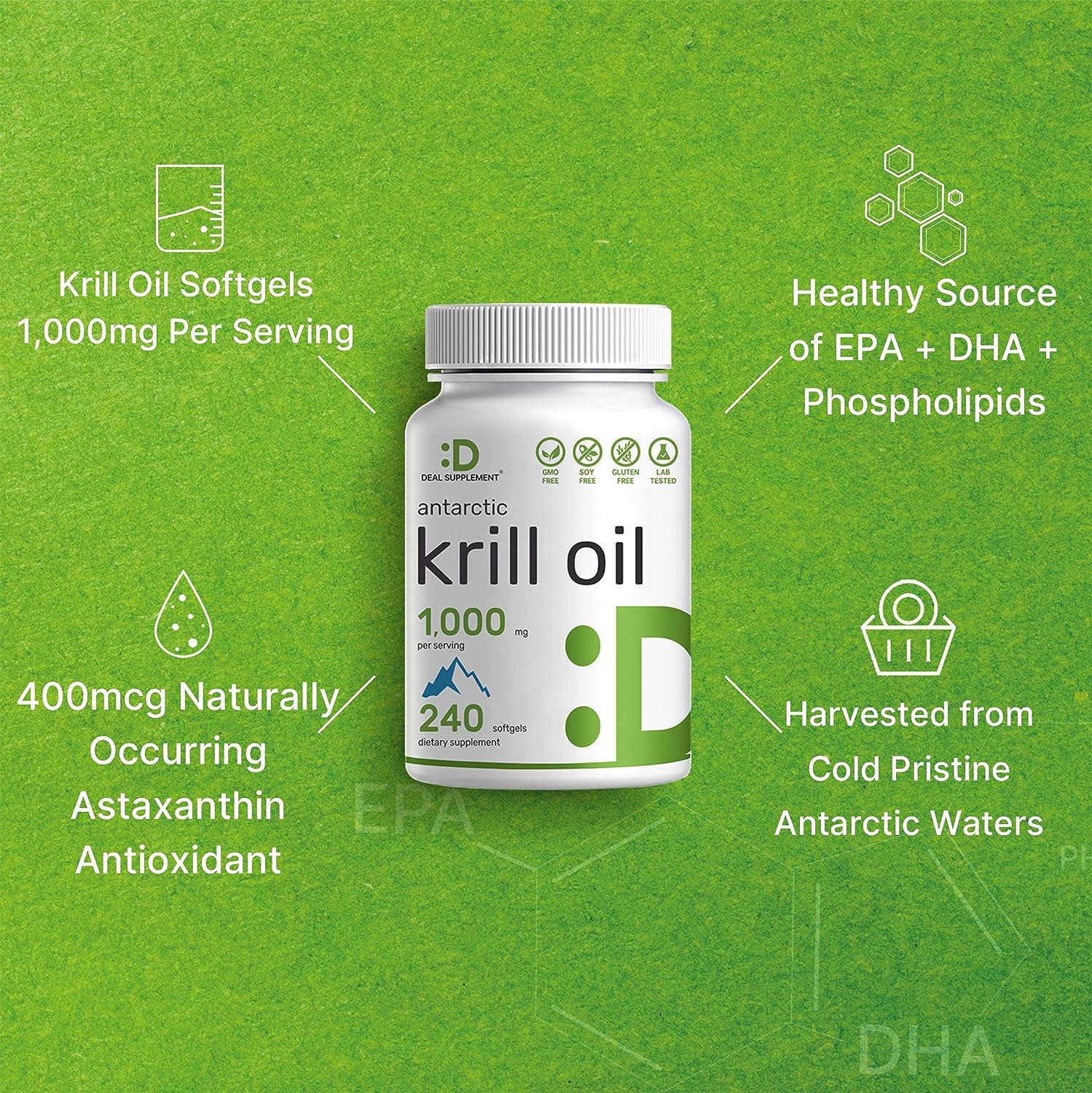 Eagleshine Vitamins Antarctic Krill Oil, 1,000mg Per Servin