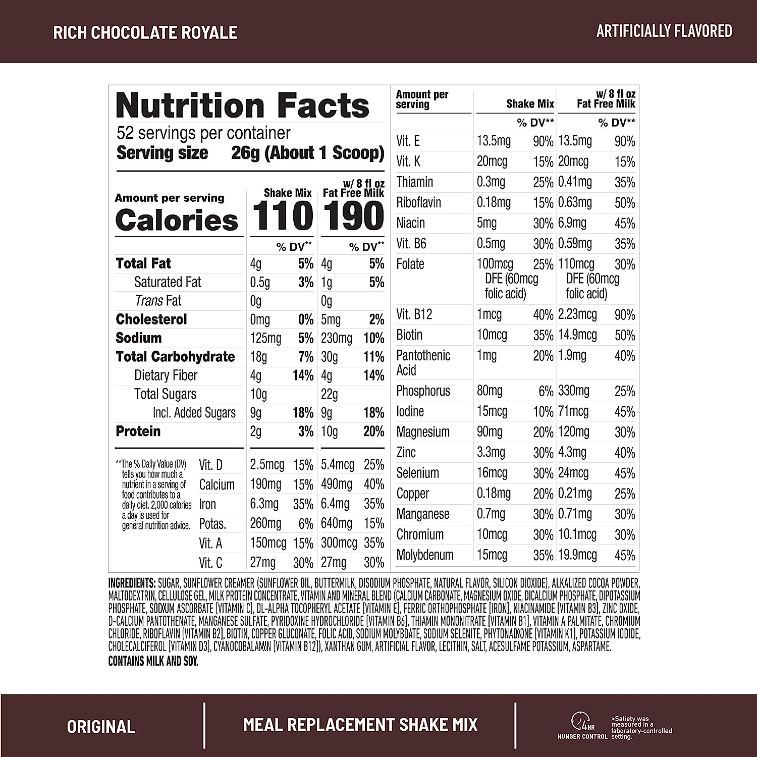 SlimFast Meal Replacement Powder, Original Rich Chocolate R