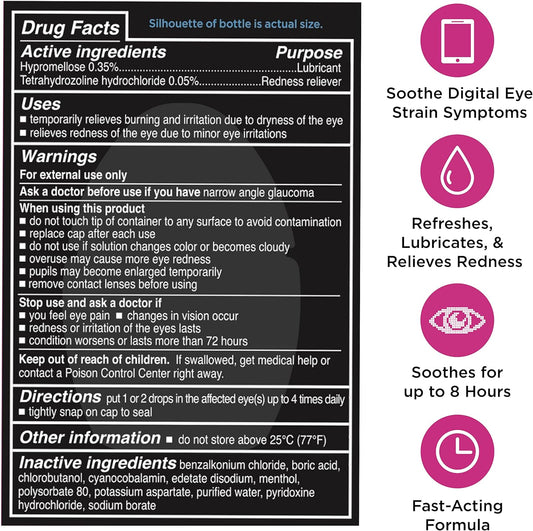 Rohto Digi-Eye Cooling Eye Drops For Digital Eye Strain, 0.4