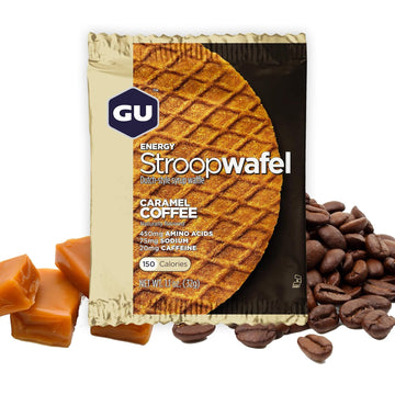 Gu Energy Stroopwafel Sports Nutrition Waffle, Caramel Coffee, Brown,1