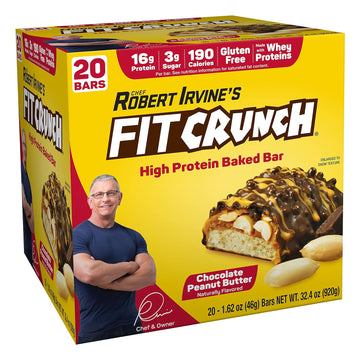 Fitcrunch Protein Bars, Snack Size Value Pack, Gluten Free, Made With