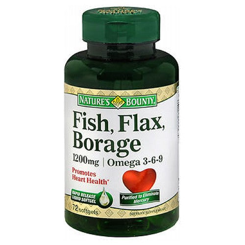 Natures Bounty Fish Flax Borage 72 Count By Nature's Bounty