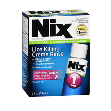Nix Lice Treatment Creme Rinse And Nit Removal Comb 2 oz By