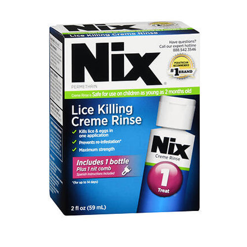 Nix Lice Treatment Creme Rinse And Nit Removal Comb 2 oz By