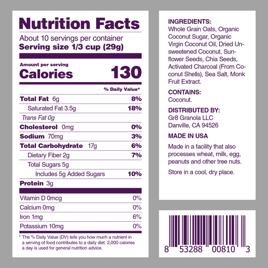 Gr8Nola, Superfood Granola, Black Coco Chia