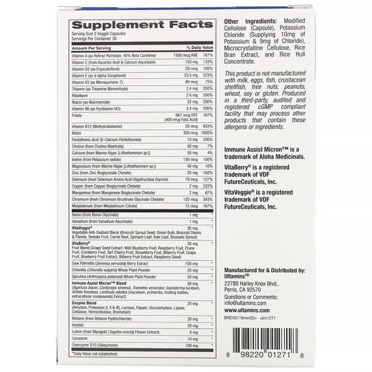 Ultamins, Men'S 50+ Multivitamin With Coq10, Mushrooms, Enzymes, Veggies & Berries