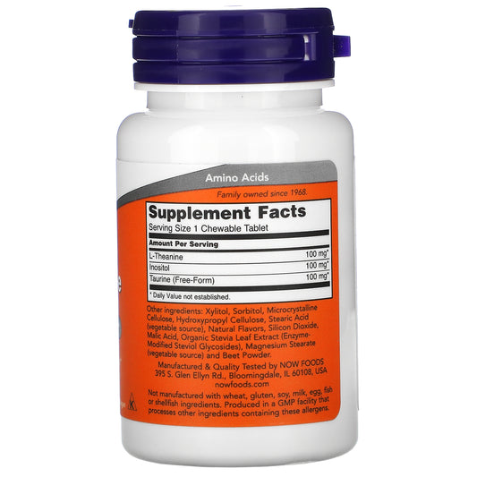 Now Foods, Chewable L-Theanine , 100 Mg