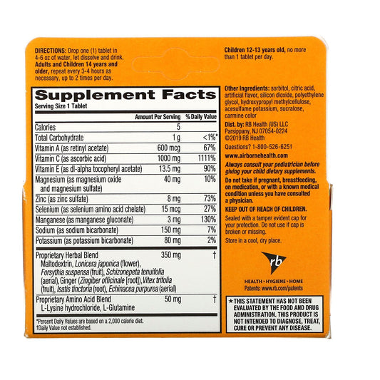 Airborne, Immune Support Supplement, Very Berry Effervescent Tablets