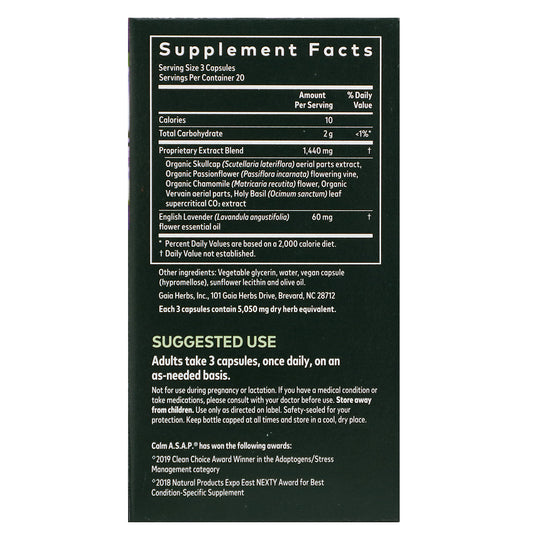 Gaia Herbs, Calm A.S.A.P.,