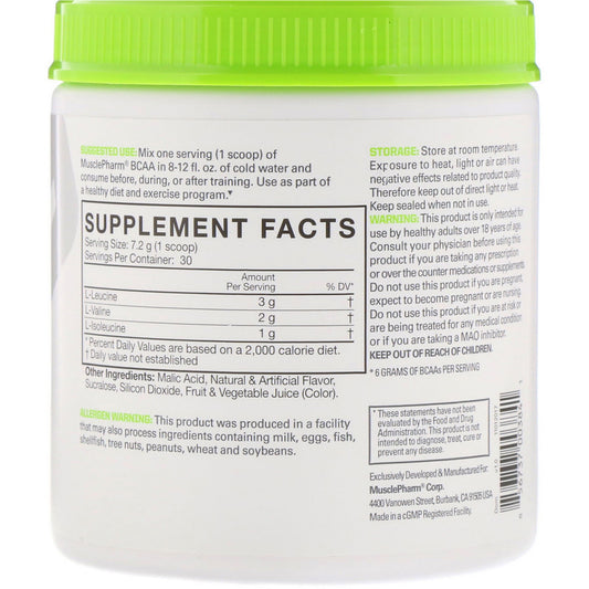 Musclepharm, Essentials, Bcaa, Watermelon, 0.48 Lbs (216 G)